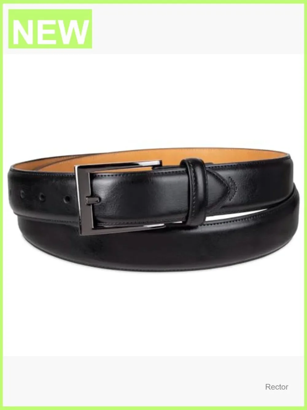 Classic Leather Dress Belt with Silver Buckle